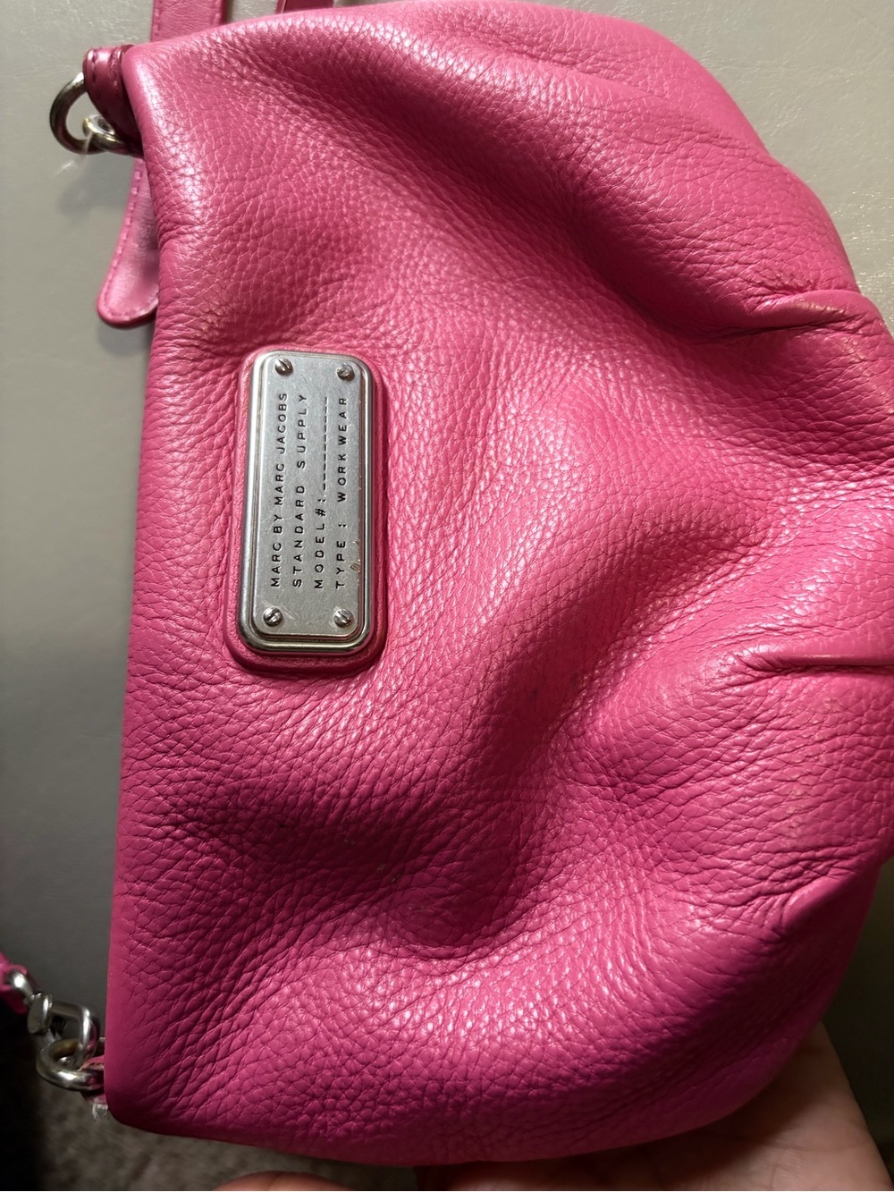 Marc Jacobs Hot Pink Pebbled Leather Shoulder Bag